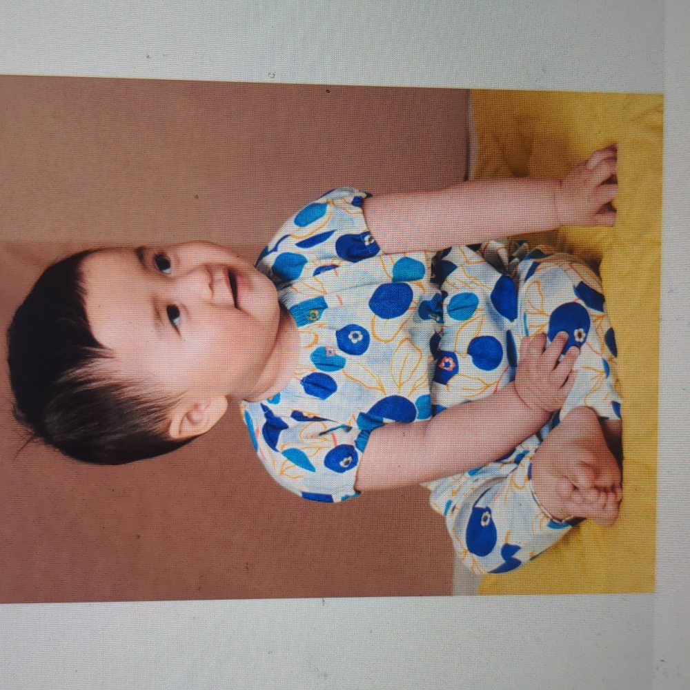 Tea Collection Baby 3-6M Blueberry Romper Outfit Onesie Blue Long Pants